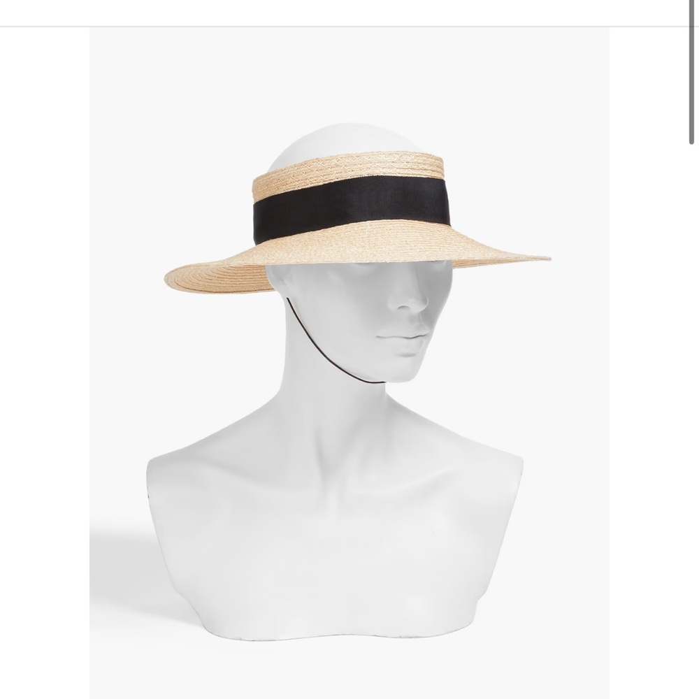 Eugenia Kim hat new no tags: Lettie grosgrain trimmed hemp blend visor - Picture 11 of 14